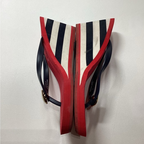 Juicy Couture Laney Wedge Striped Apple Charm Slip On Y2K Size 8 - Picture 6 of 11